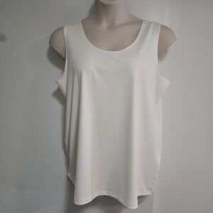 Chico's Sz 4 (2X) Ecru Ivory Contemporary Microfiber Scoop Stretch Tank Top NEW
